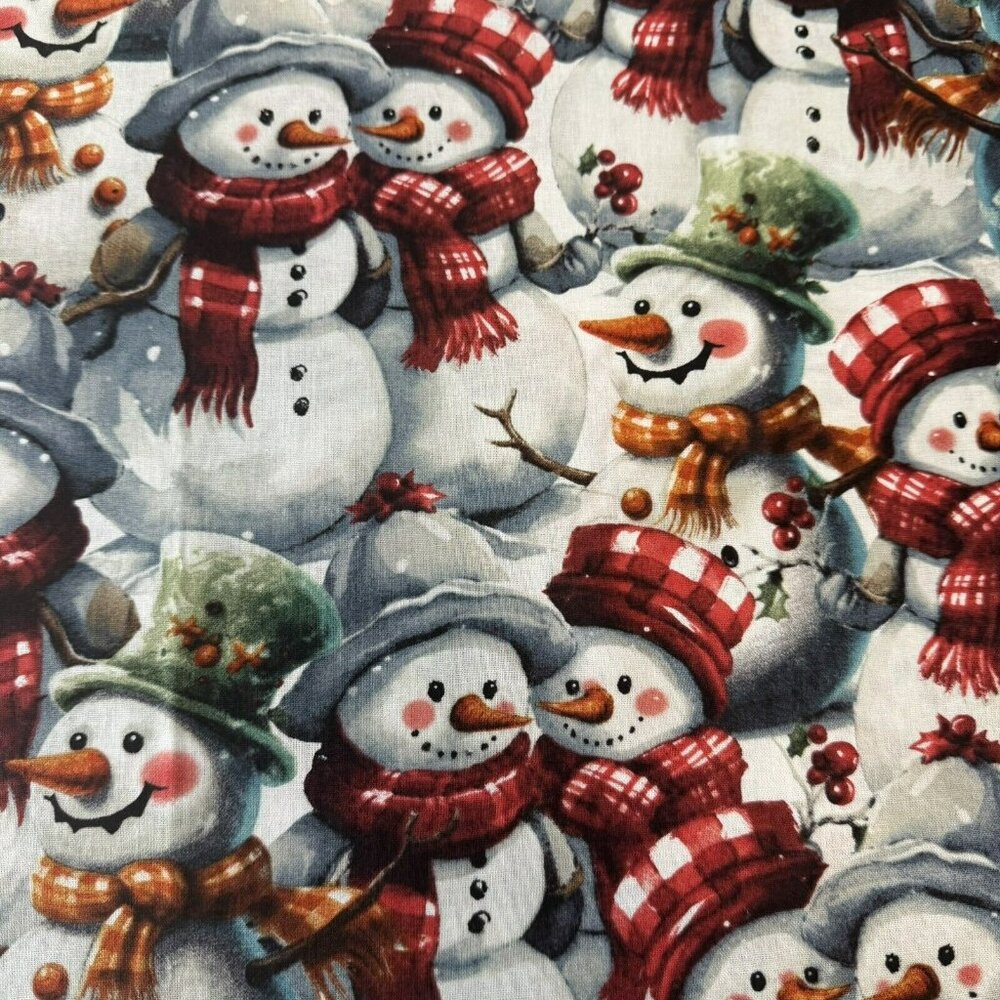 Fabric David Textiles 1 yard X 44” Snowman Sewing Quilting Apparel Cotton #1B45